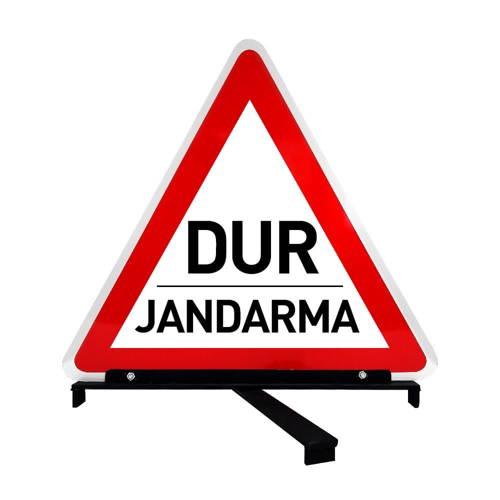 Üçgen Ayaklı Trafik Levhası - Dur JandarmaKontrol Noktası Ürünleri