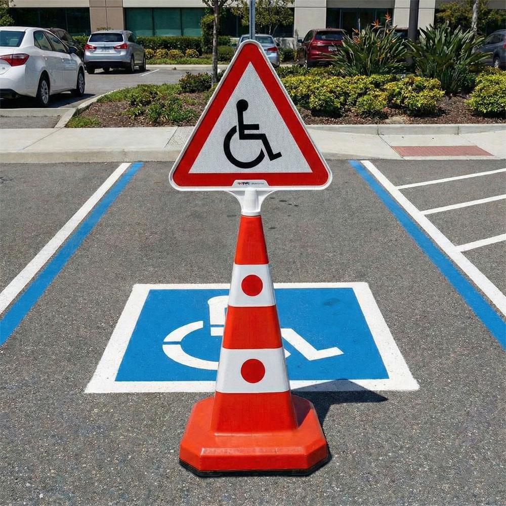 Üçgen Engelli Park Yeri Ultra Kedi Gözlü Trafik Koni Seti Trafik DubasıTrafik Konisi Setleri