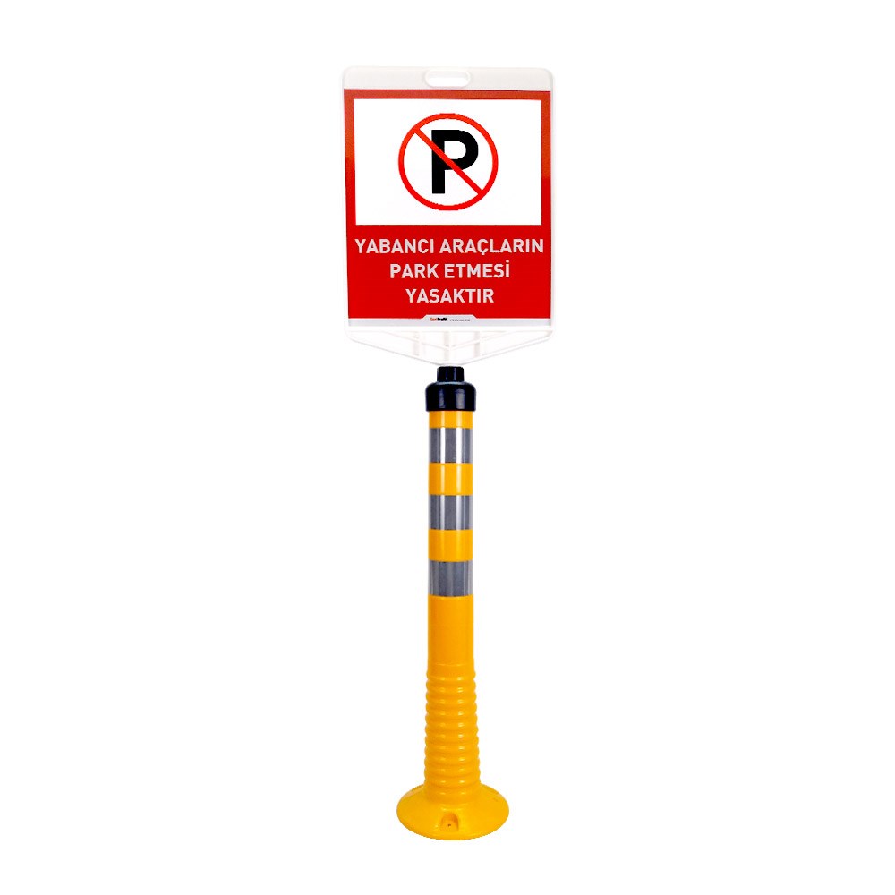 Delineator Set with ''No Unauthorized Parking'' Sign – Yellow