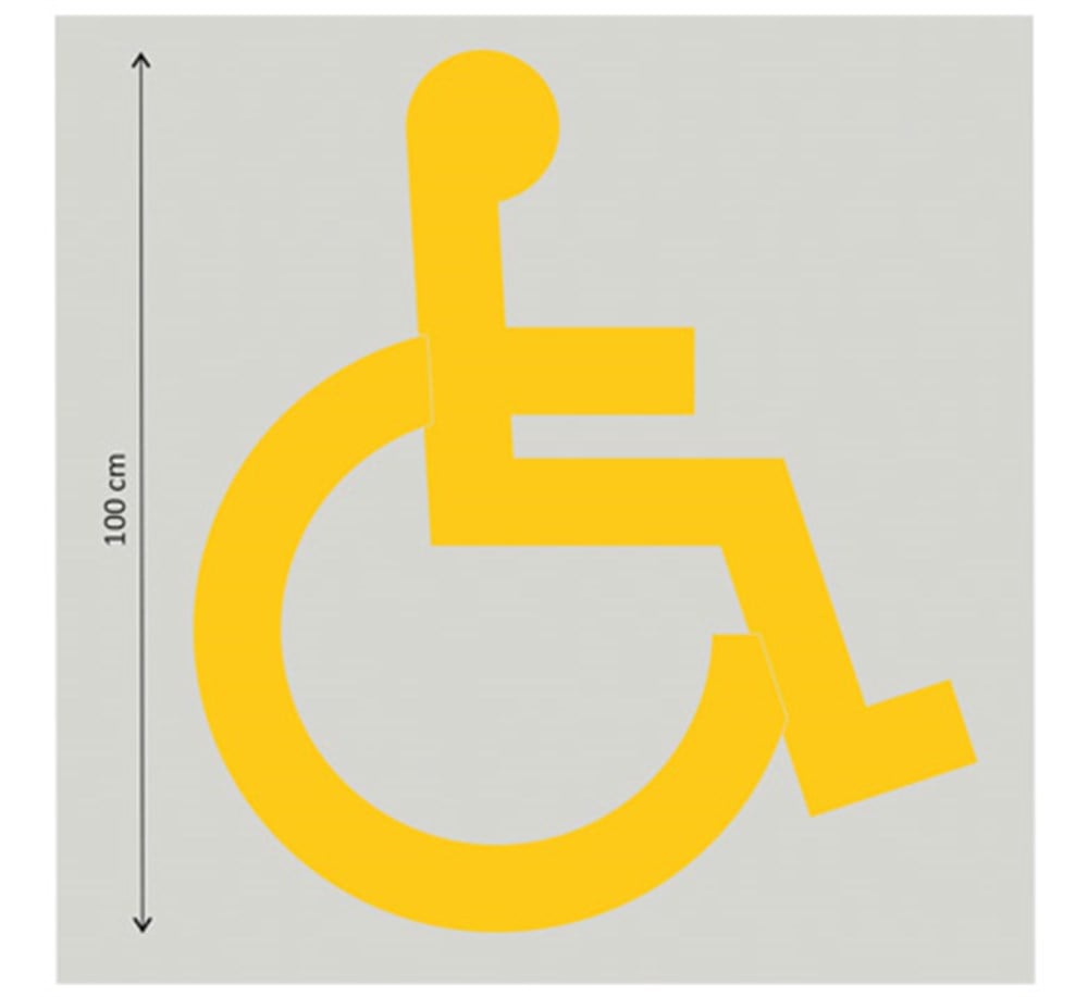 Flourescent Floor Warning Sign ''Handicapped'' 