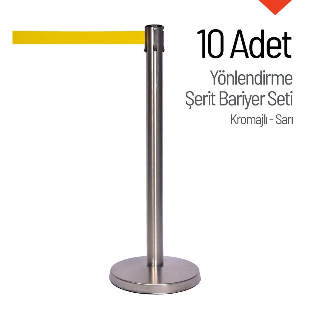 Yönlendirme Şerit Bariyer 10 Adet İndirimli Set - KromajlıŞerit Bariyer