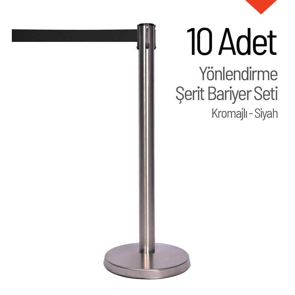 Yönlendirme Şerit Bariyer 10 Adet İndirimli Set - KromajlıŞerit Bariyer