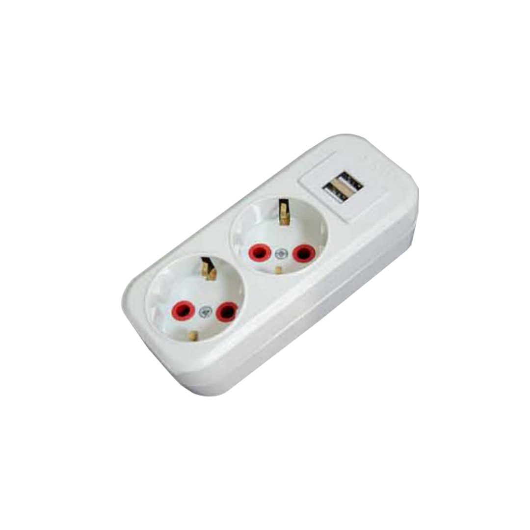 Ayka İkili Grup Priz Topraklı Klemensli USB li