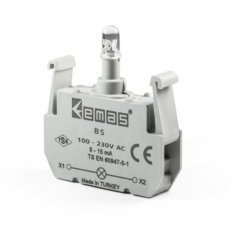 Emas BS Sarı Sinyal Blok Butonu 100-230V AC Ledli