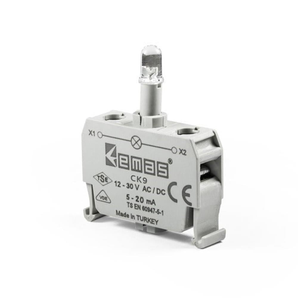 Emas CK9 C Ledli Kutuluk Sinyal Blok Yeşil 12-30 V AC/DC