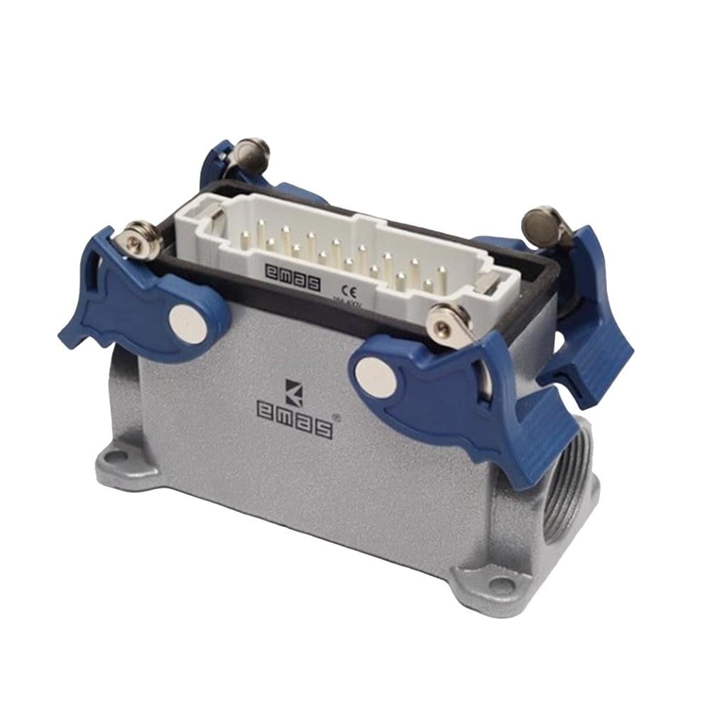 Emas EBM16FD14 Metal 16 Kontak Duvar Tipi Fiş 16A Yandan Girişli 4 Mandallı