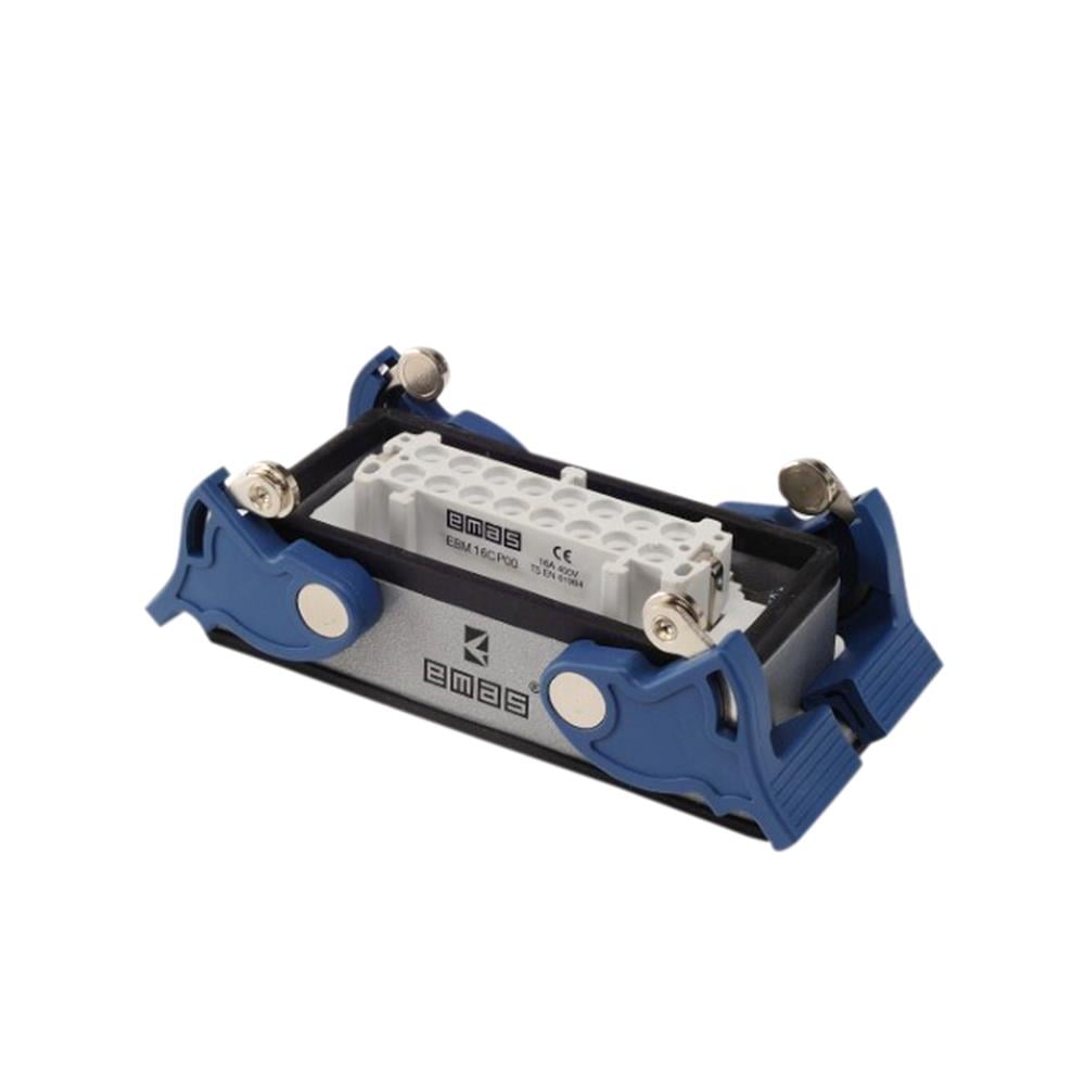 Emas EBM16PM44 Metal 16 Kontak Makine Tipi Priz 16A Alttan Girişli 4 Mandallı