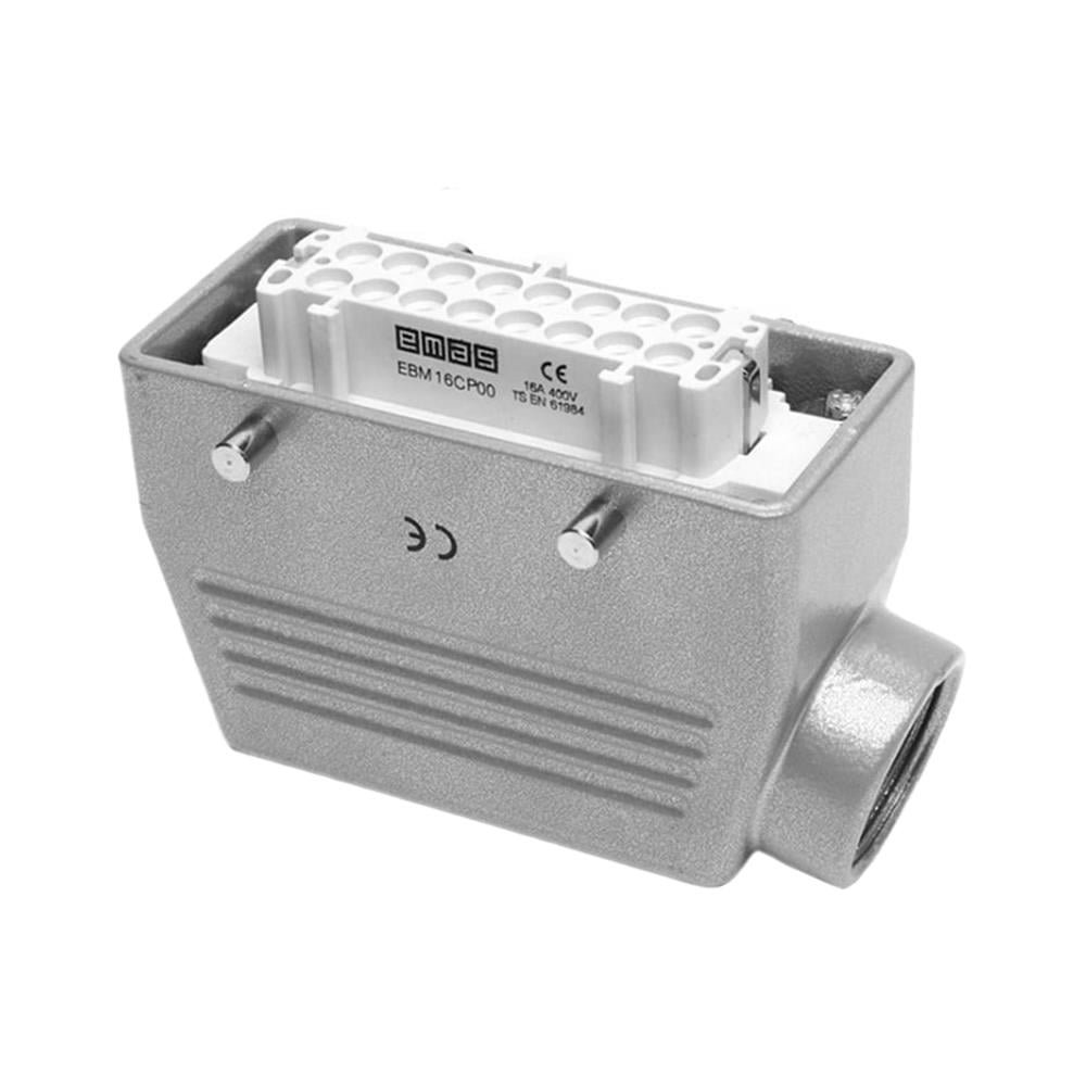 Emas EBM16PU10 Metal 16 Kontak Uzatma Tipi Priz 16A Yandan Girişli