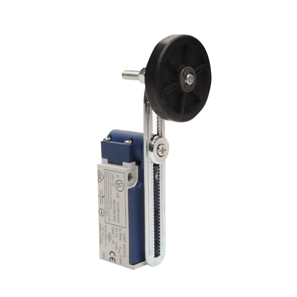 Emas L5K13MEL123A L5 Plastik Gövde 50 mm Lastik Ayarlanabilir Kollu Makara Ayarlı Makara Ani Hareketli 1NO+1NC Sınır Şal