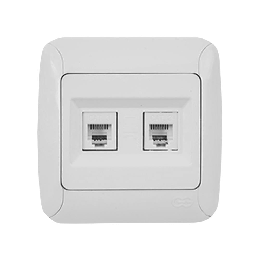 Günsan Fantasy Beyaz İkili Nümeris Telefon Priz (Kordon Hariç)