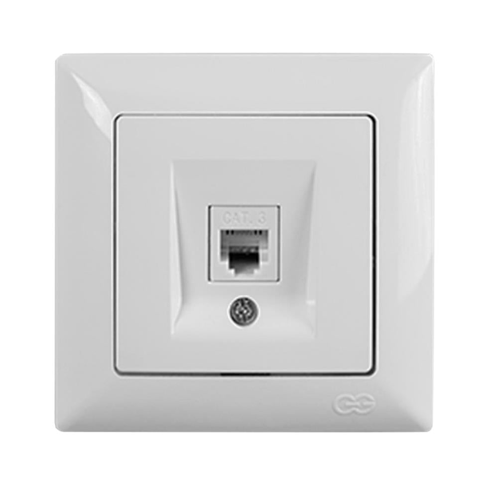 Günsan Visage Simple Beyaz Nümeris Telefon Priz