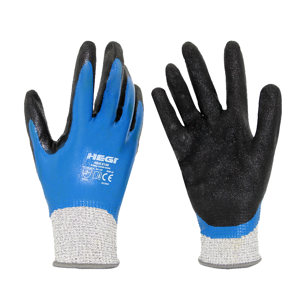 HEGI K100 D KESILME DIRENÇLI ÇIFT NITRIL KAPLI ELDIVEN NO:10