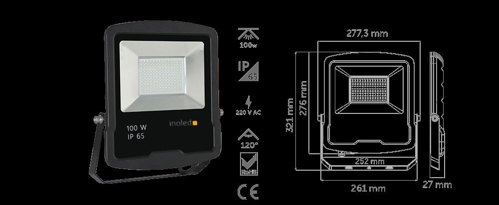 Inoled Elegant 100w SMD Led Projektör 6500K Beyaz