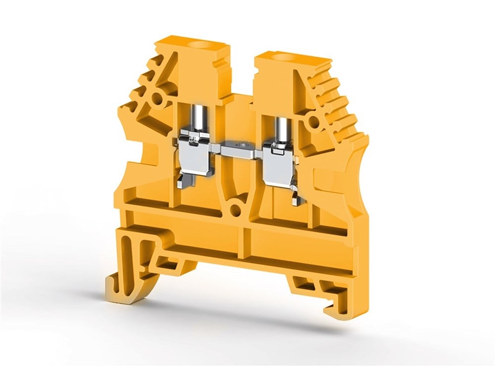 Klemsan 304123 AVK 2,5 Sarı 2,5 mm², Vida bağlantılı, Tek katlı geçiş klemensi, Yalıtım Malzemesi PA, Sarı