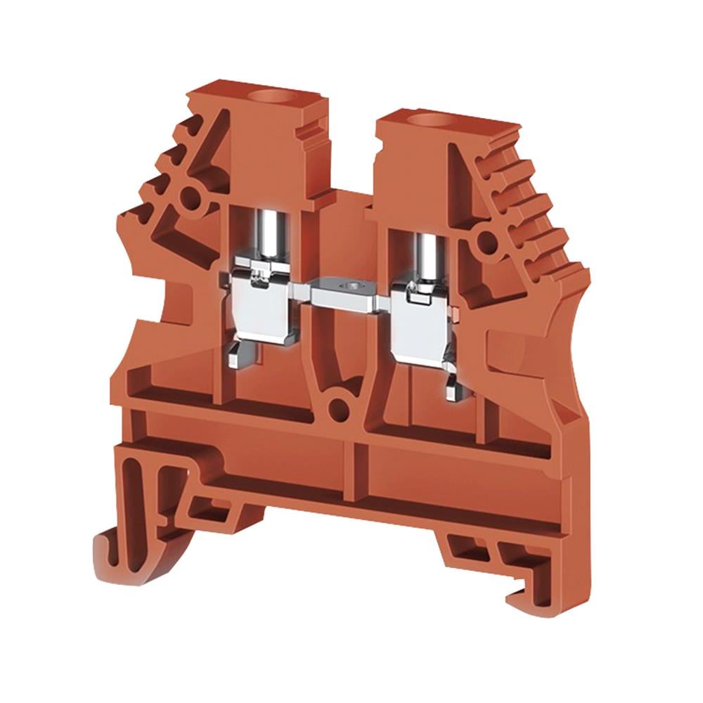 Klemsan 304124 AVK 2,5 Kırmızı 2,5 mm², Vida bağlantılı, Tek katlı geçiş klemensi, Yalıtım Malzemesi PA, Kırmızı