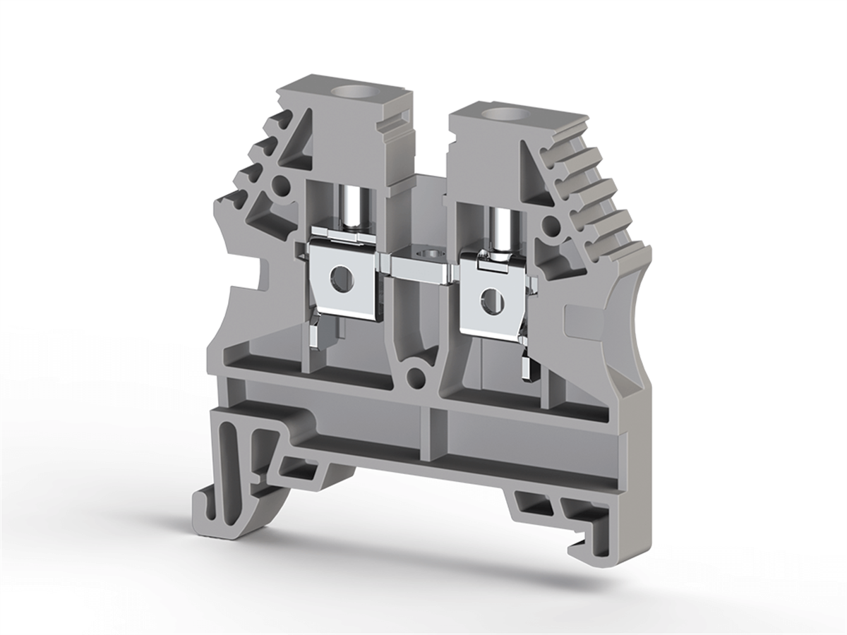 Klemsan 304130 AVK 4 Gri 4 mm², Vida bağlantılı, Tek katlı geçiş klemensi, Yalıtım malzemesi PA, Gri