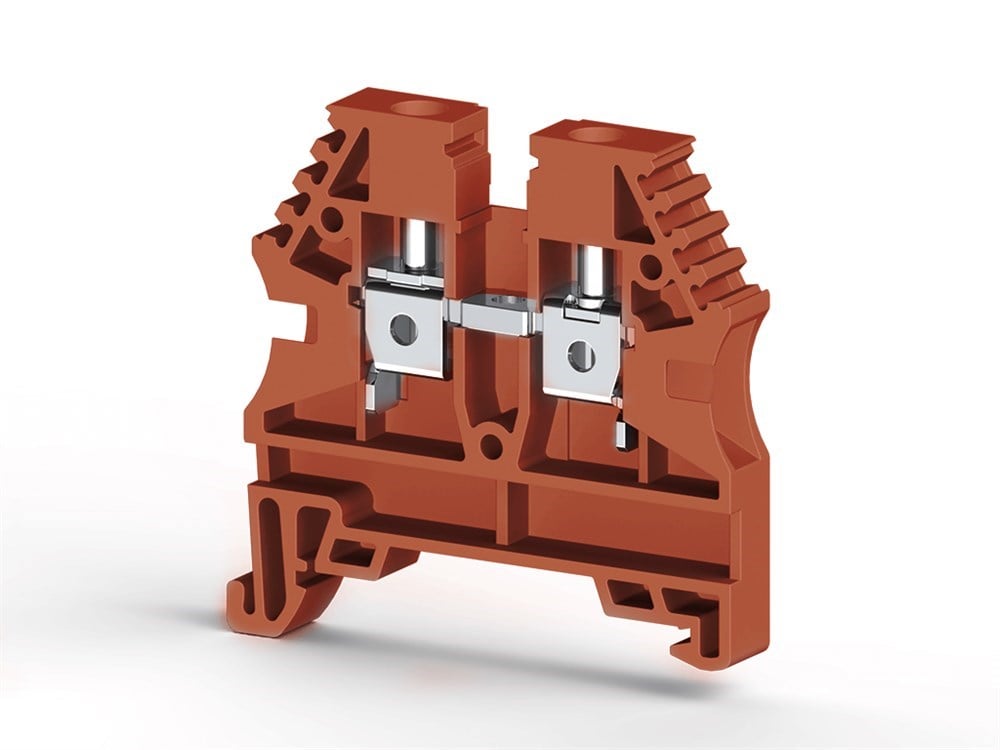 Klemsan 304134 AVK 4 Kırmızı 4 mm², Vida bağlantılı, Tek katlı geçiş klemensi, Yalıtım malzemesi PA, Kırmızı