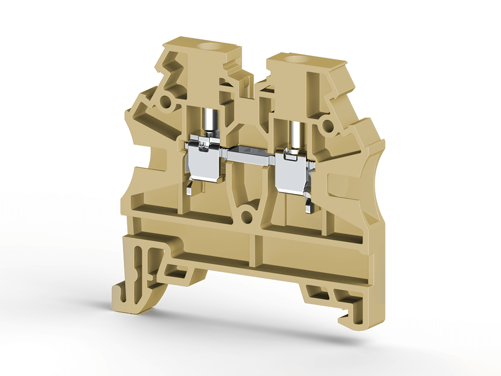 Klemsan 304209 AVK 2,5 RD 2,5 mm², Vida bağlantılı, Tek katlı geçiş klemensi, Yalıtım Malzemesi PA, Bej