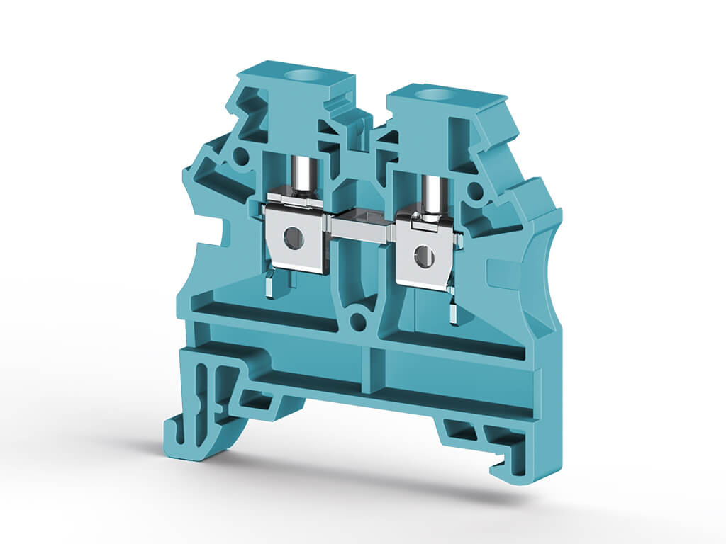 Klemsan 304211 AVK 4 RD 4 mm², Vida bağlantılı, Tek katlı geçiş klemensi, Yalıtım Malzemesi PA, Mavi