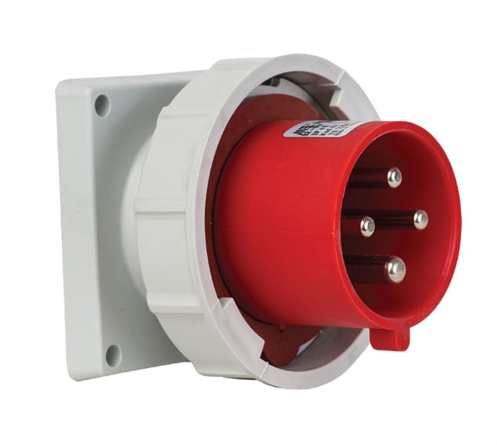 Mete 4x32A. IP67 Makine Fişi Düz Vida Bağlantılı 3P+E