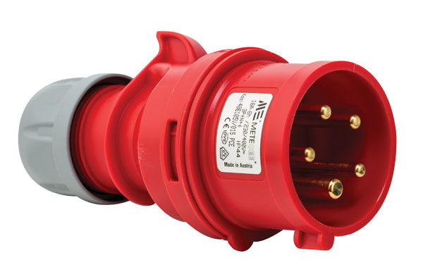 Mete 5x16A. IP44 Düz Fiş Vida Bağlantılı 3P+N+E