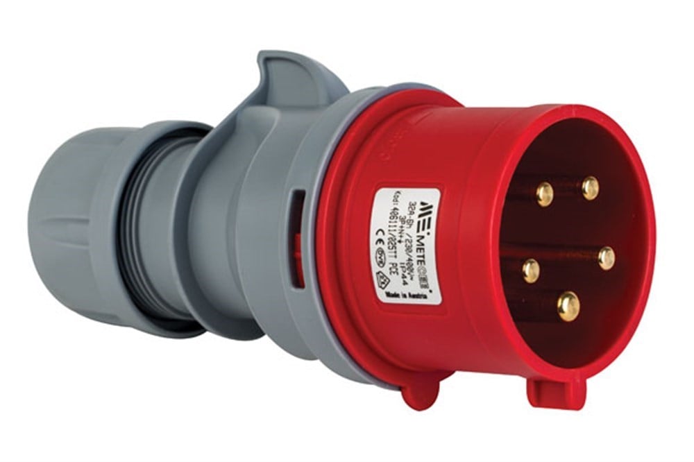 Mete 5X32A. IP44 Düz Fiş 3P+N+E