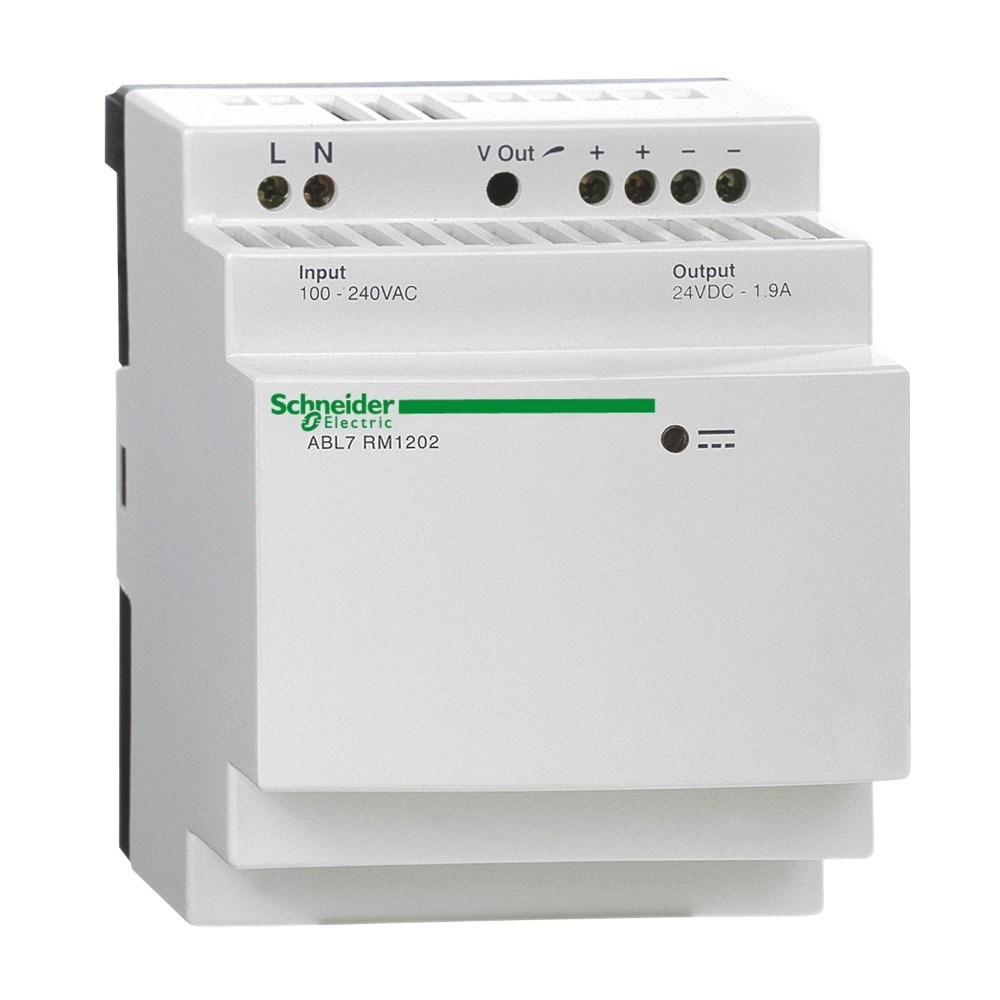Schneider ABL7RM24025 Otom Sıfırlama İle Düzenlenmiş Smps - 1 Veya 2 Fazlı - 200...240Vac - 24V - 2,5A