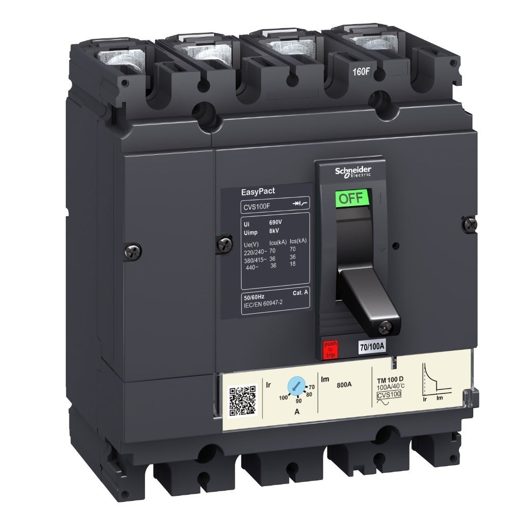 Schneider LV510314 Easypact Cvs - Cvs100B Tm50D Kompakt Şalter - 4P/3D