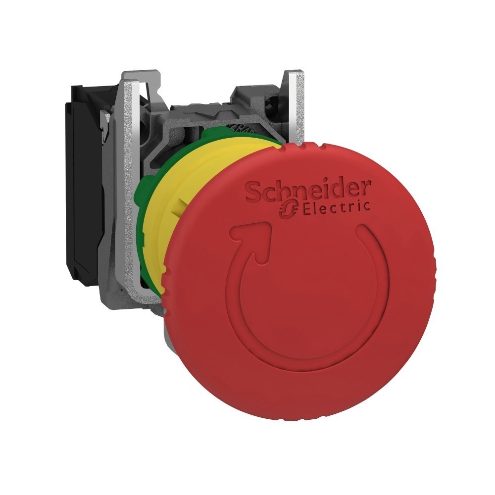 Schneider XB4BS8442 Kırmızı Ø40 Acil Durdurma, Kapatma Ø22 Mandallama Serbest Bırakılan 1Nk