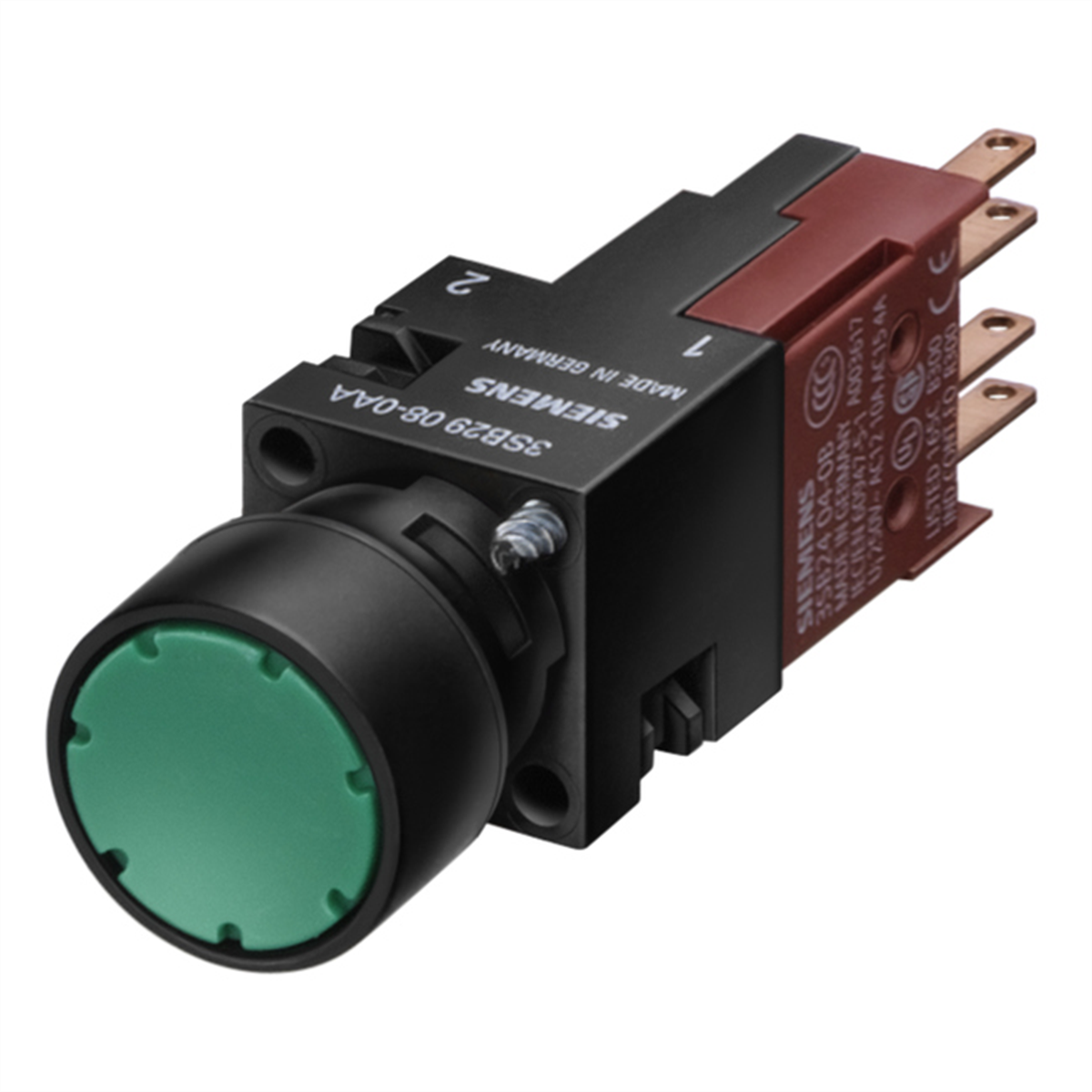 Siemens 3SB1202-0AE01 Komple Start-Stop Butonu, 22Mm, Ip 65 Korumalı, Yeşil Buton, 10A, 1No