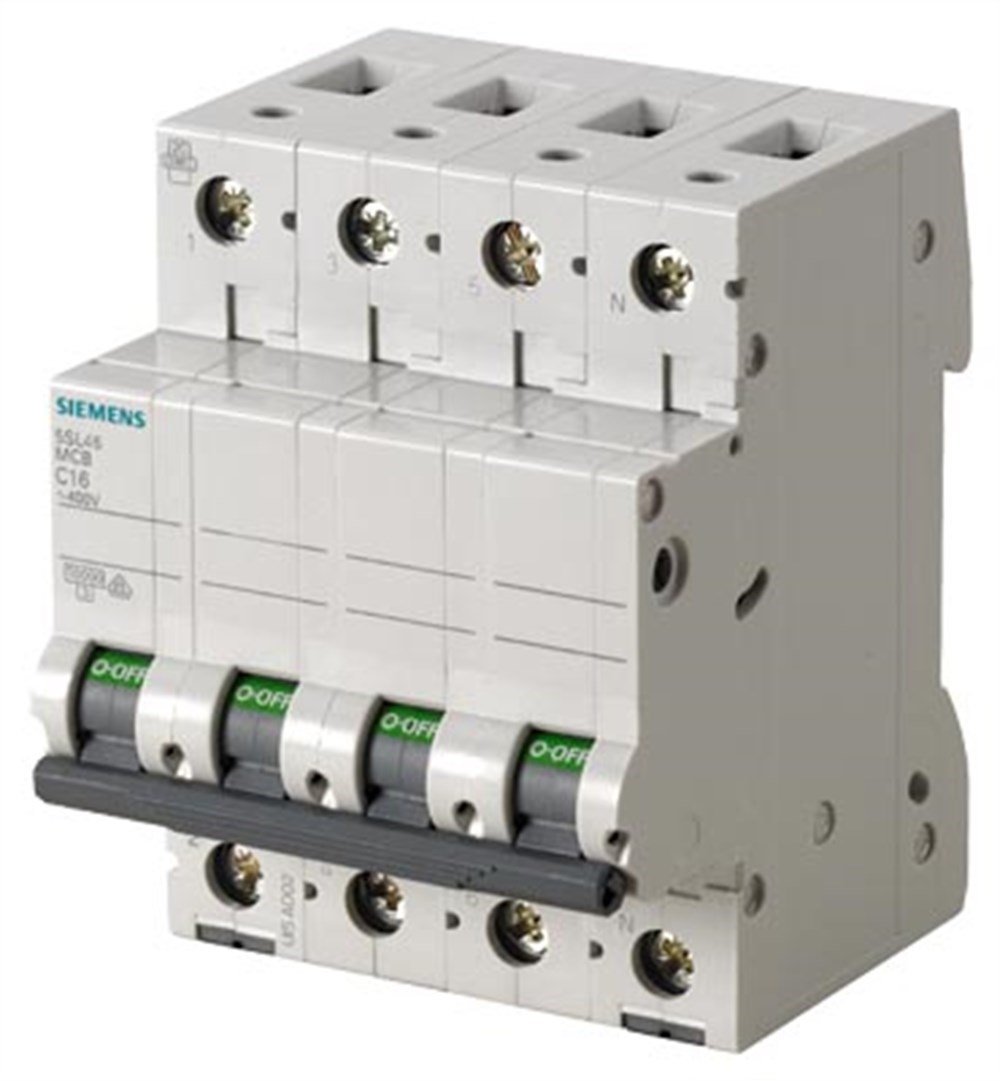 Siemens 5SL4650-7 50A; 3+N; 70mm Otomat; Anahtarlı Otomatik Sigorta; 10kA; C Tipi; Yavaş Karakterli