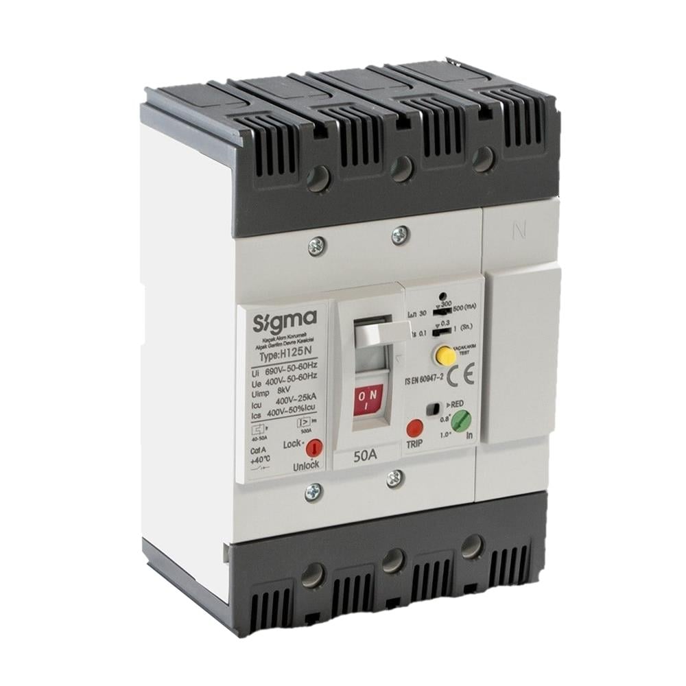 Sigma H125N 40 A 25 kA 4 Kutuplu Kaçak Akım Korumalı Kompakt Şalter