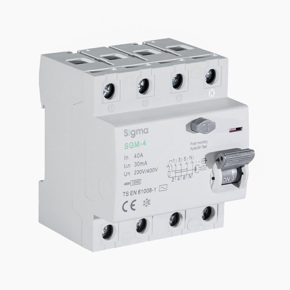 Sigma SGM 4P 300mA 10 kA 40A Kaçak Akım Koruma Rölesi