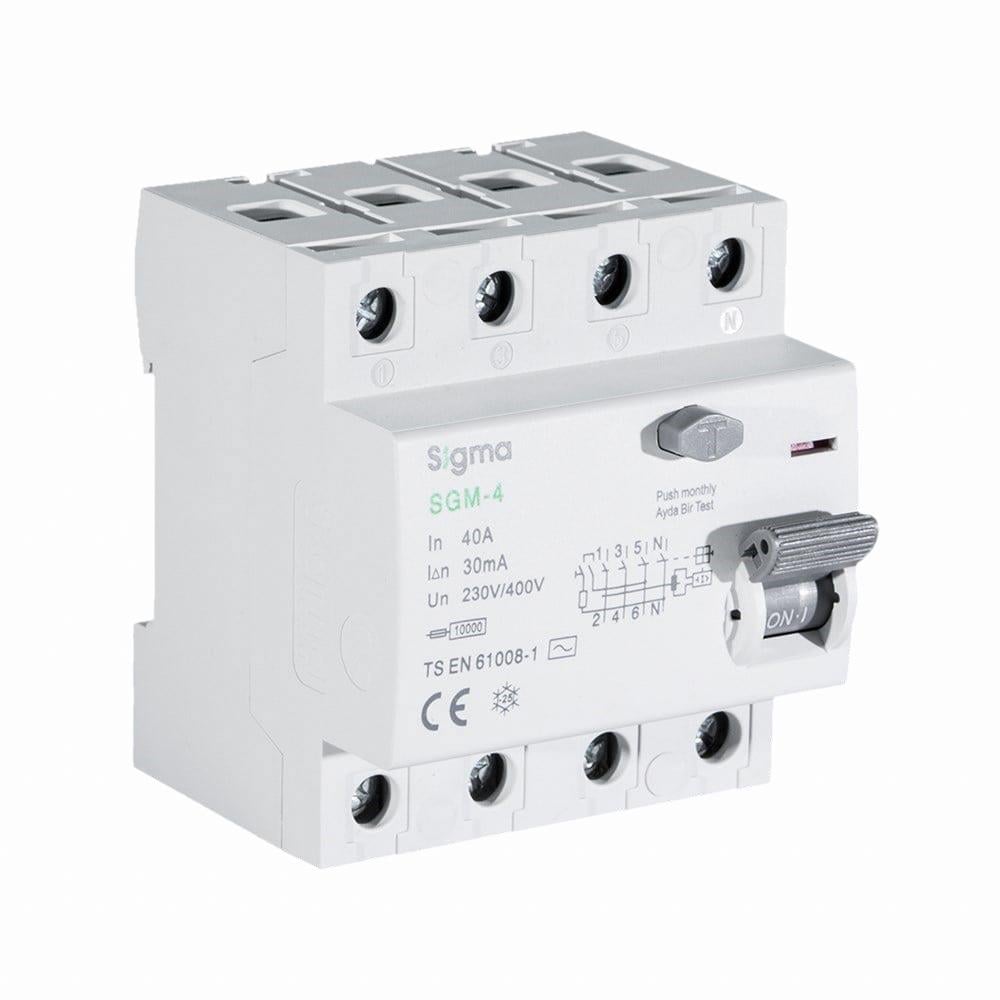 Sigma SGM 4P 300mA 10 kA 80A Kaçak Akım Koruma Rölesi