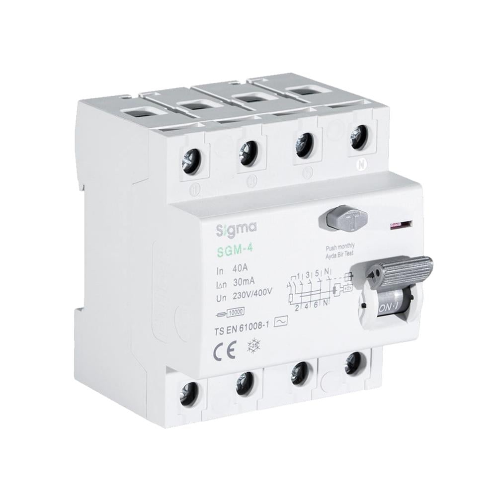 Sigma SGM 4P 30mA 10 kA 25A Kaçak Akım Koruma Rölesi