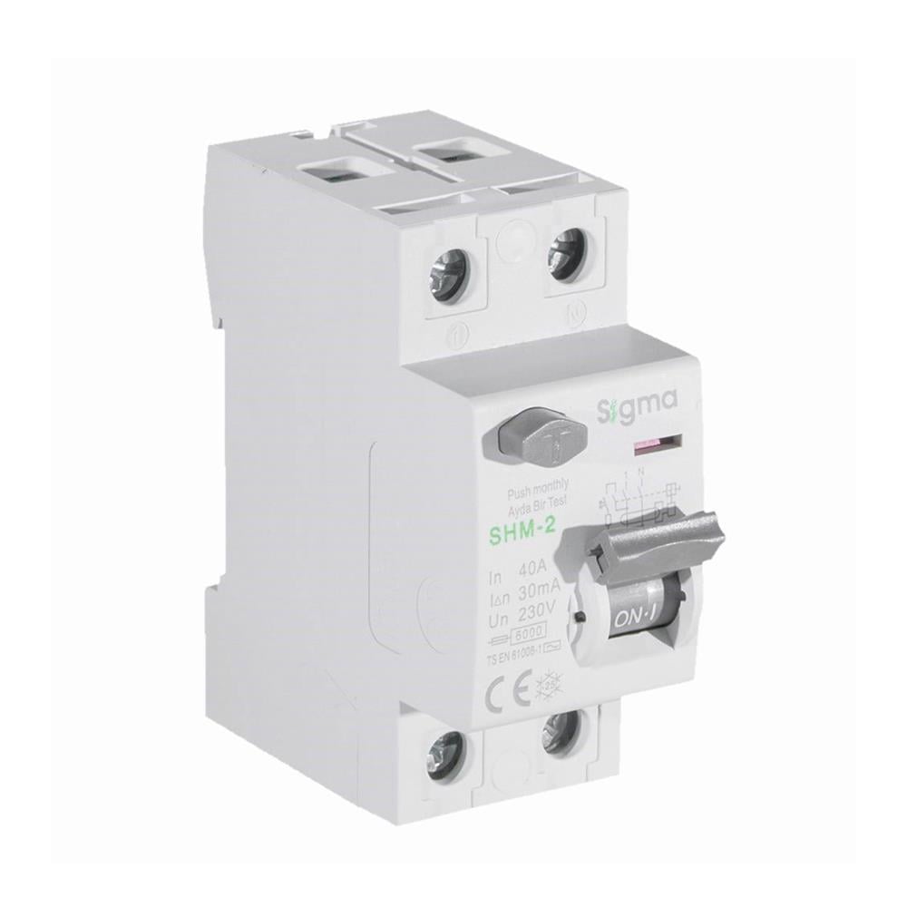 Sigma SHM 2P 30mA 40A 6KA Kaçak Akım Koruma Rölesi
