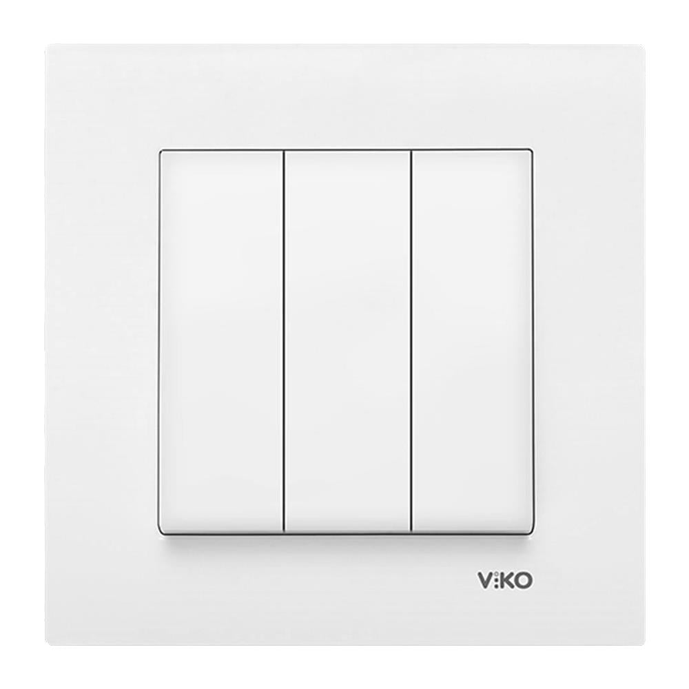 Viko Karre/Meridian Beyaz Üçlü Anahtar (Çerçeve hariç)