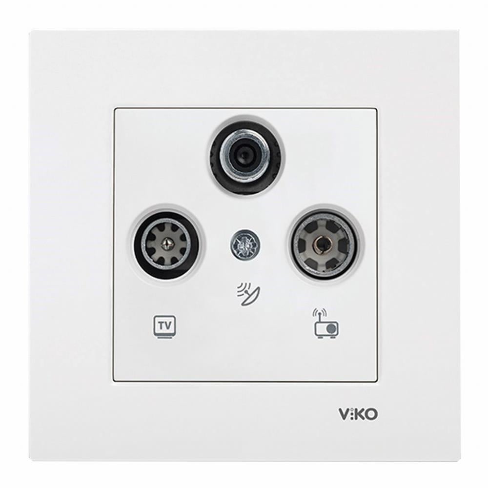 Viko Karre/Meridian Beyaz Uydu Prizi Sonlu (Çerçeve Hariç)