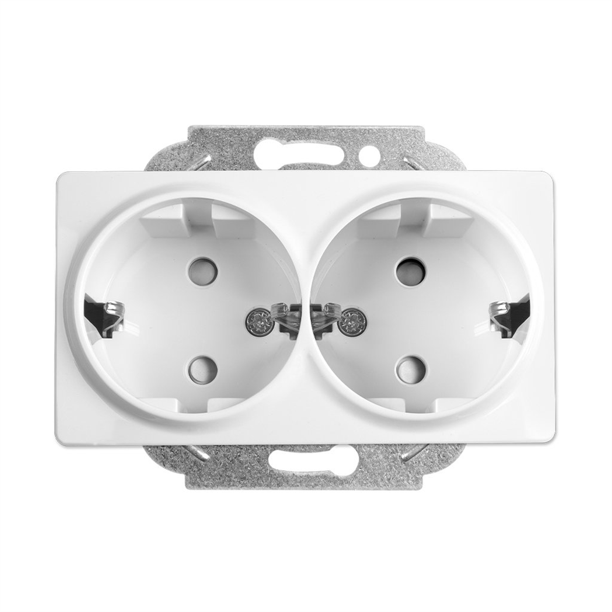 Viko Linnera/Rollina Beyaz İkili Topraklı Priz (Çerçeve Hariç)