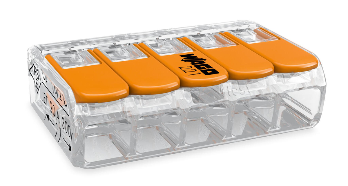 Wago 221-415 5x4 mm² Buat ve Çok Amaçlı Tırnaklı Klemens