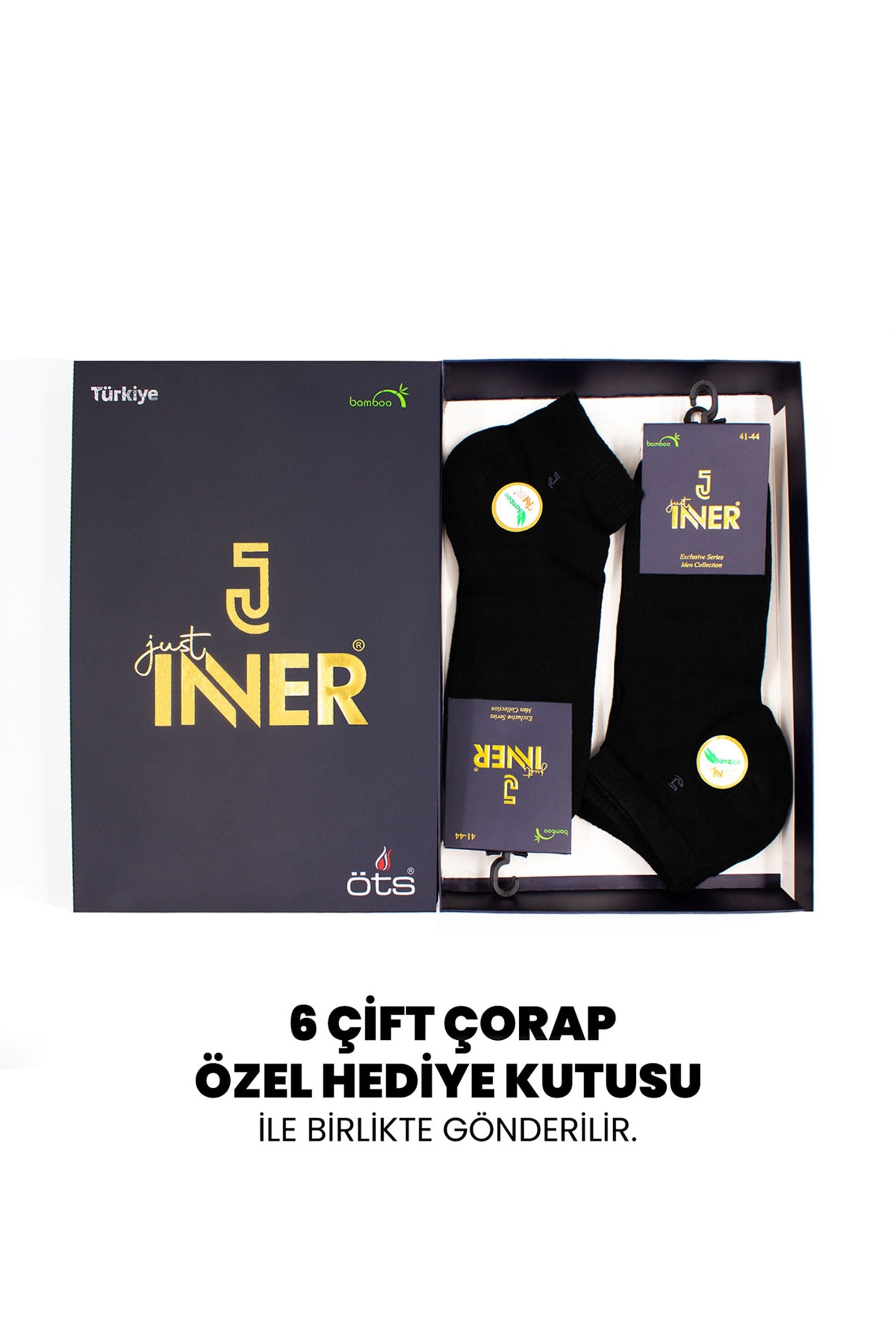 Just Inner Erkek Bambu Yazlık Patik Çorap 6'lı Set Nefes Alabilir Doğal Kumaş