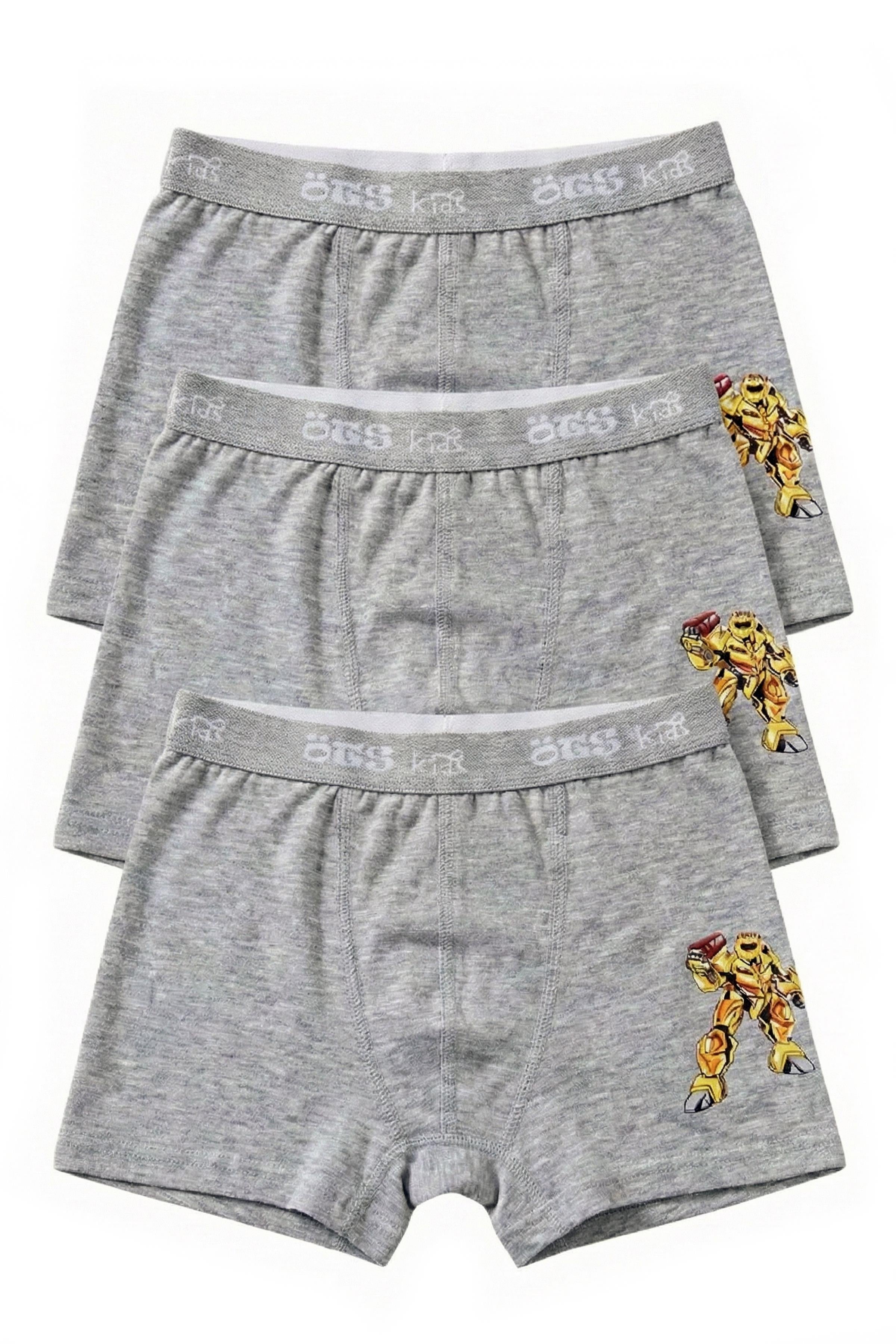 Öts Erkek Çocuk Boxer 3'lü (%96 Pamuk - %4 Elastan)