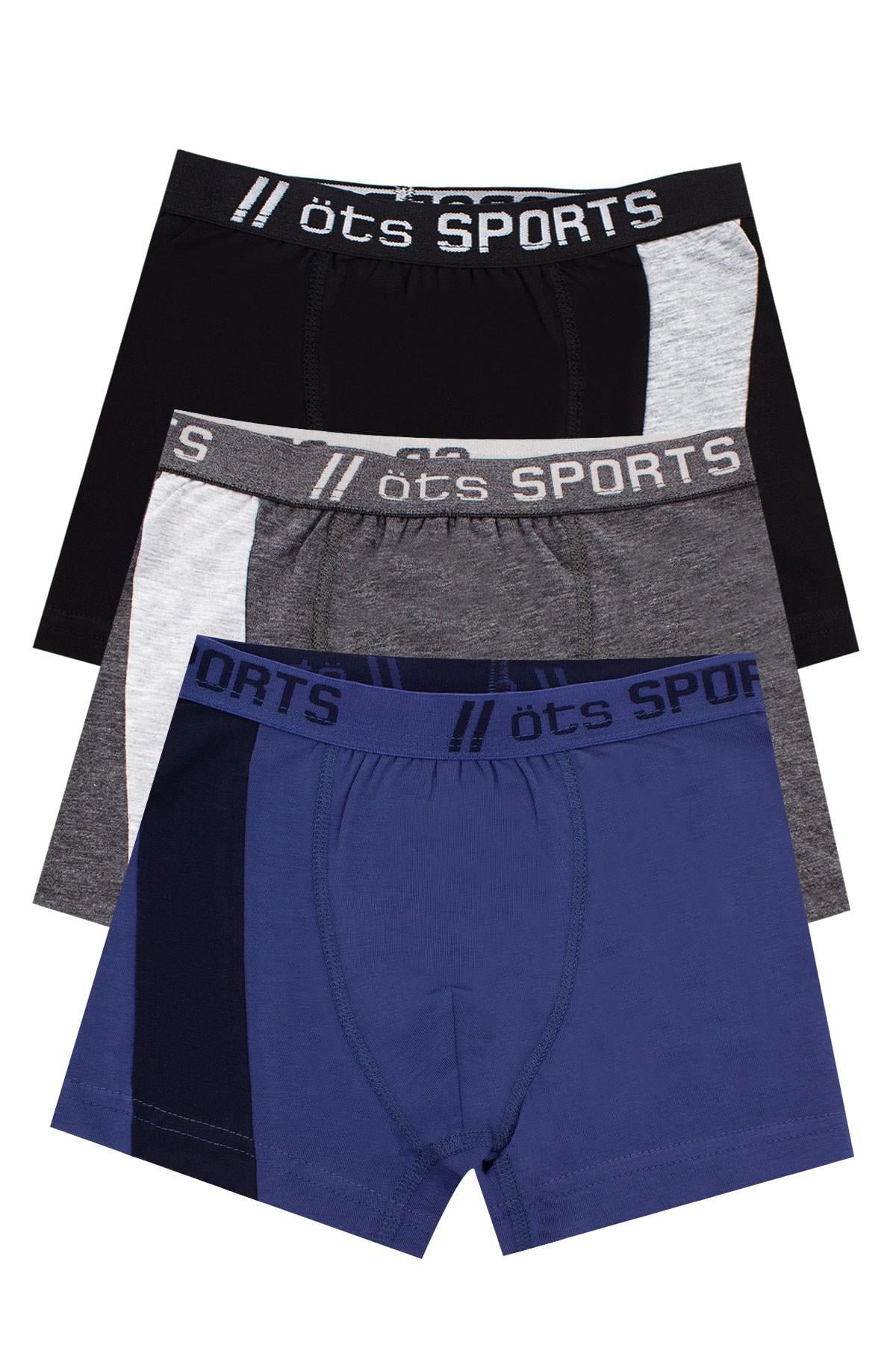 Öts Erkek Çocuk Boxer 3'lü (%96 Pamuk - %4 Elastan)