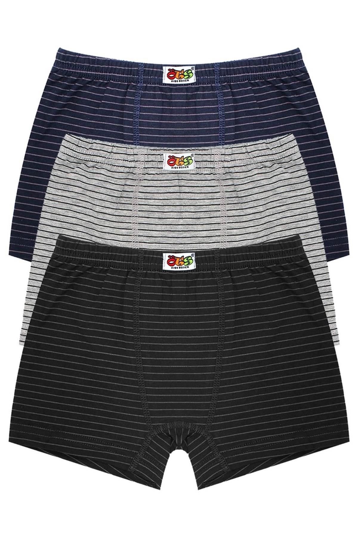 Öts Erkek Çocuk Boxer 3'lü Baskılı (%96 Pamuk - %4 Elastan)