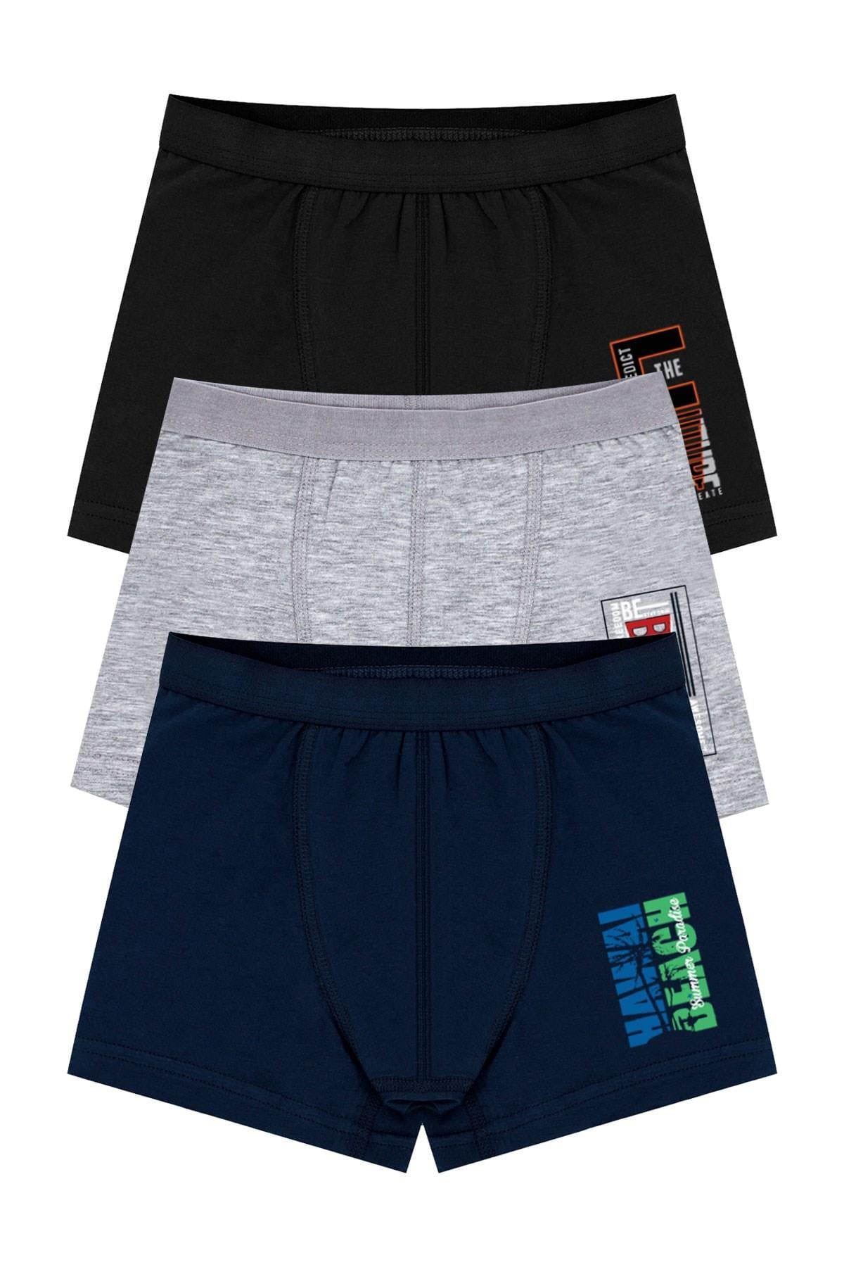 Öts Erkek Çocuk Boxer 3'lü Baskılı (%96 Pamuk - %4 Elastan)