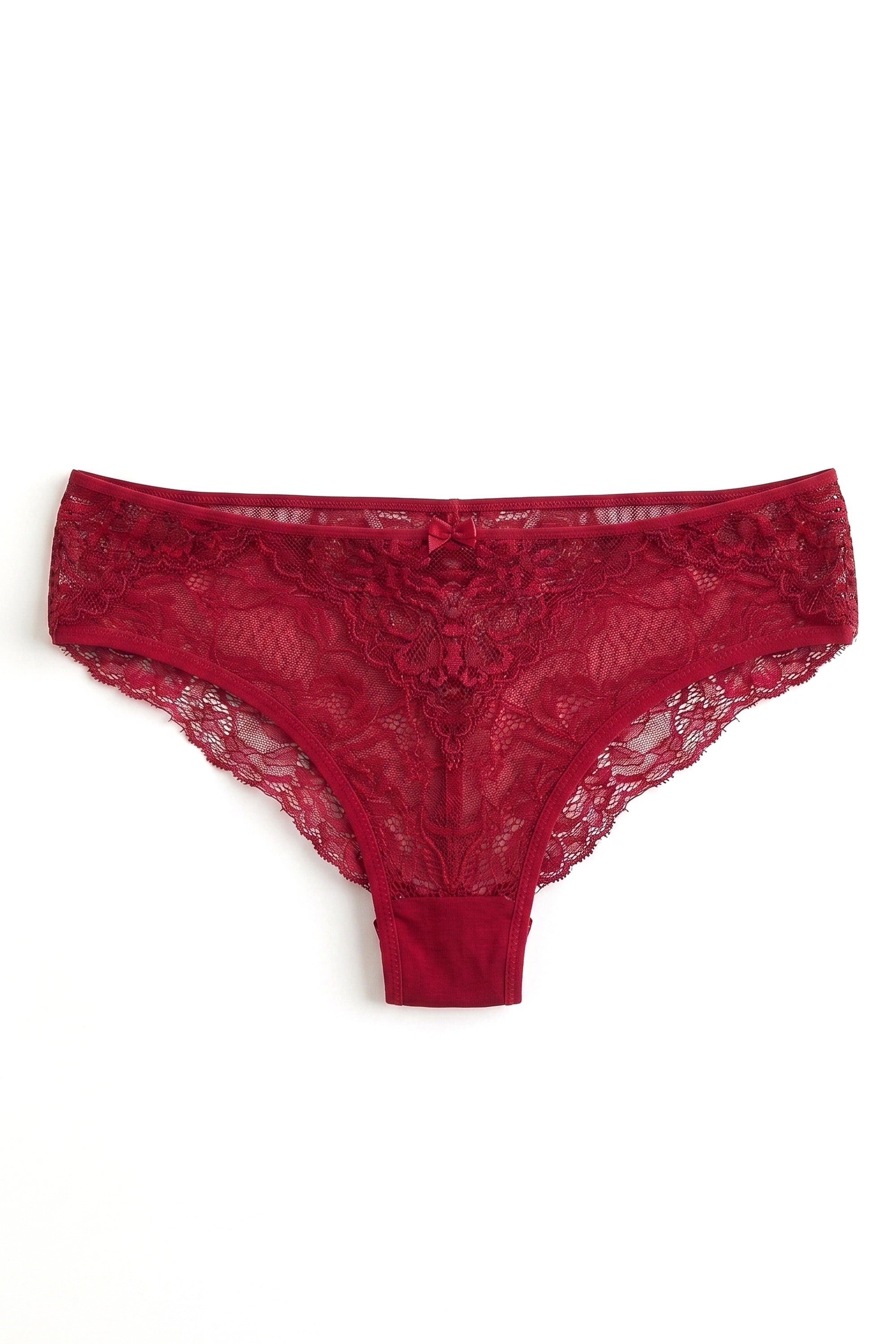 Öts Kadın 3'lü Dantelli ve Tüllü Fantezi Külot (%95 Polyester - %5 Elastan)