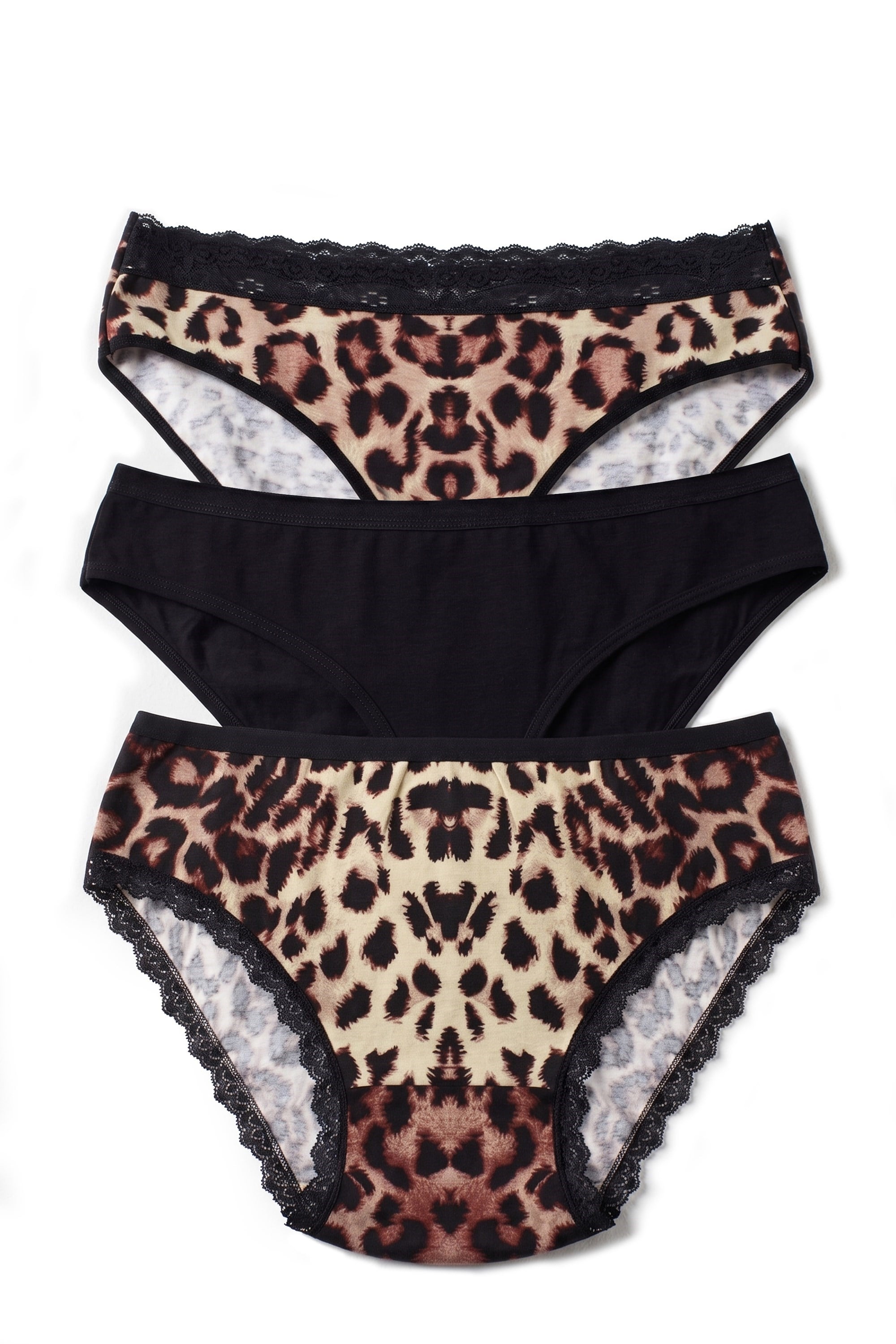 Öts Kadın Külot 3'lü Leoparlı (%90 Viskon - %10 Elastan)