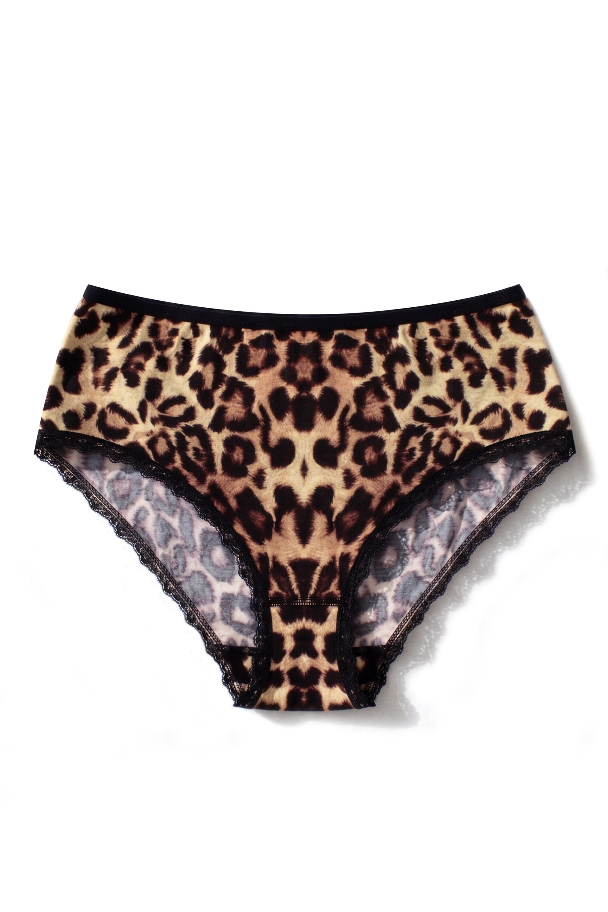 Öts Kadın Külot 3'lü Leoparlı Yüksek Bel (%90 Viskon - %10 Elastan)