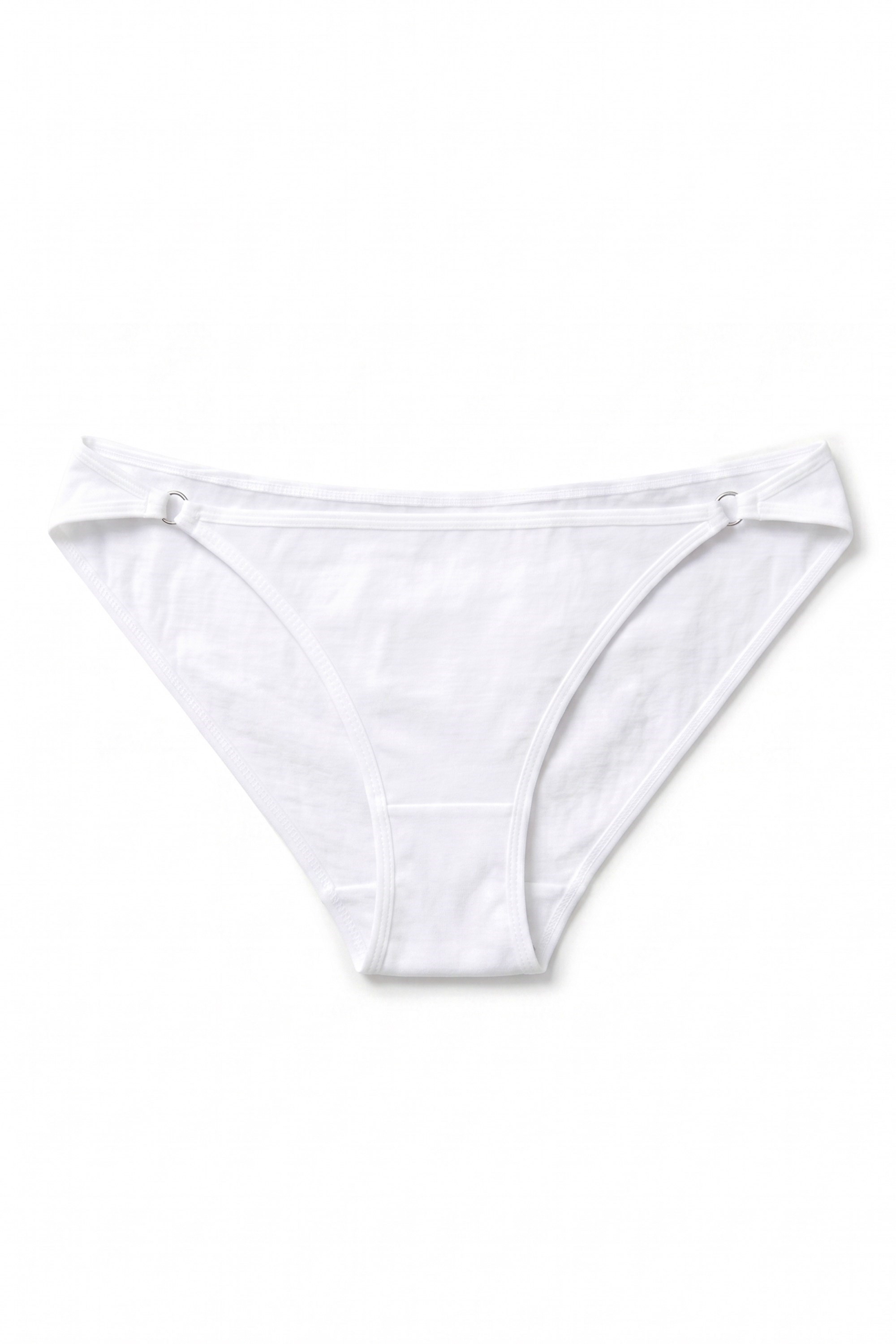 Öts Kadın Külot 3'lü, Yüksek Bel Bikini, Halka Detaylı (%96 Pamuk - %4 Elastan)