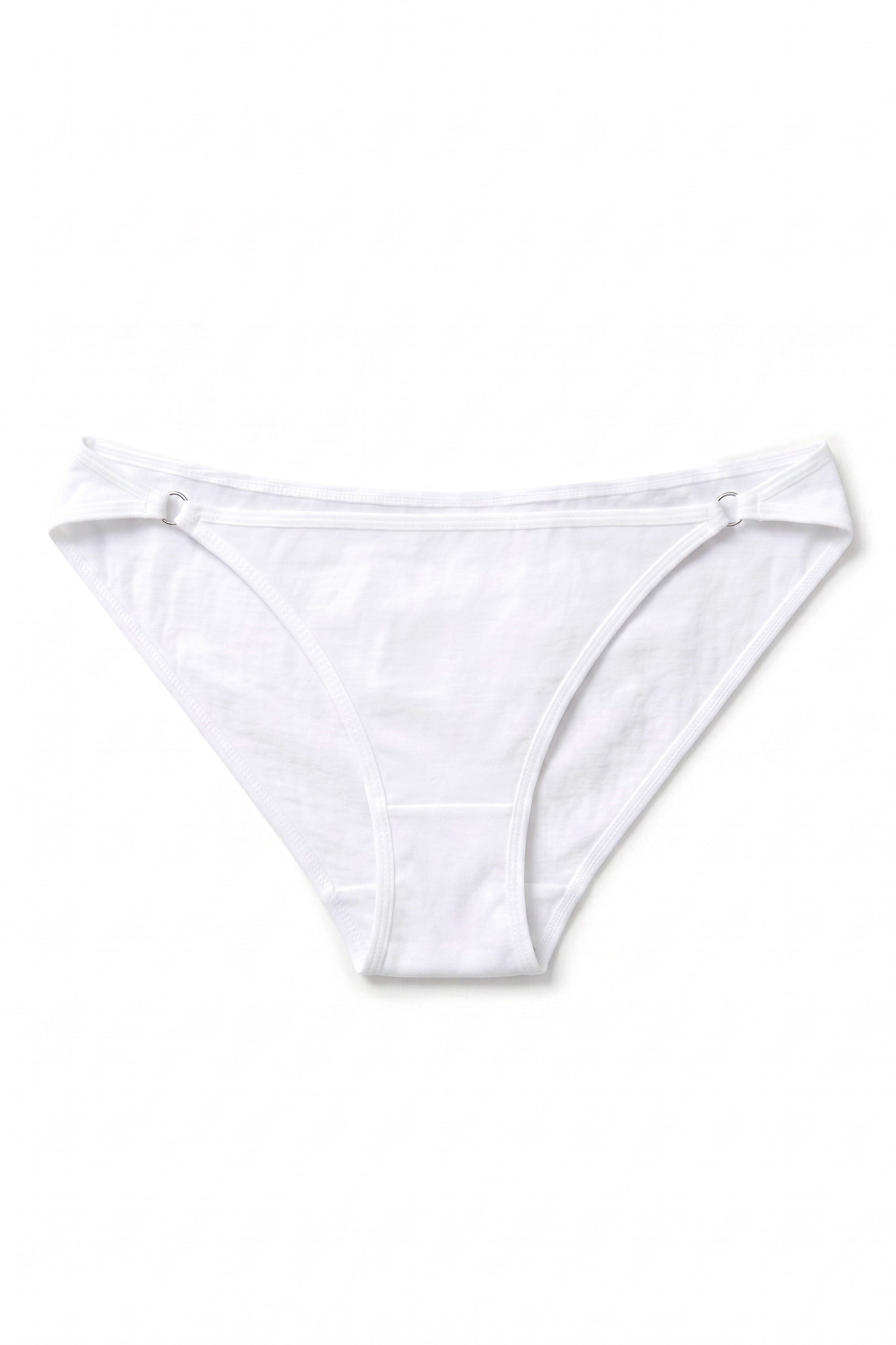 Öts Kadın Külot 3'lü, Yüksek Bel Bikini, Halka Detaylı (%96 Pamuk - %4 Elastan)